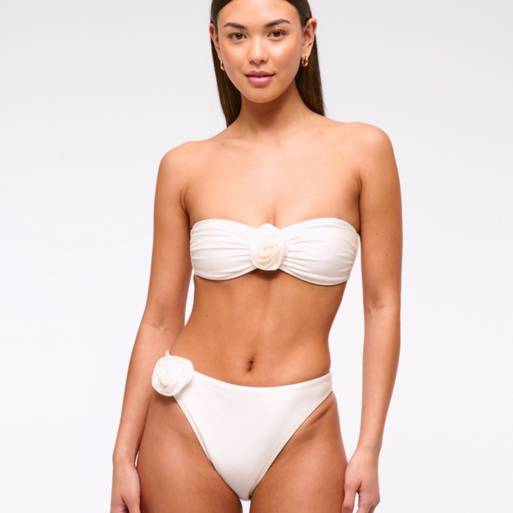 Rosette White Bikini bottom